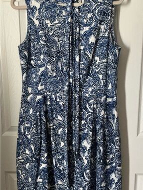 Anne Klein Blue and White Paisley Dress